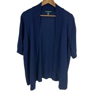 Lauren Ralph Lauren Women's Short Sleeve Open Front Cardigan Size 1X